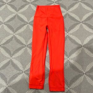 Lululemon Align HR crop 21” size 0 , orange gently worn
